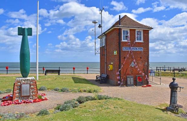 NCI Mundesley with the bomb memorial