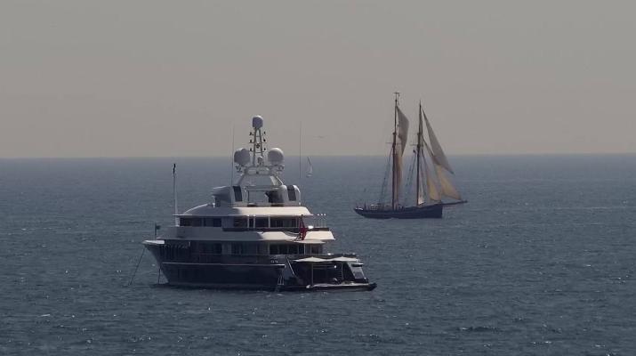 De Gallant and Three Sevens in Mounts Bay as seen by NCI Penzance