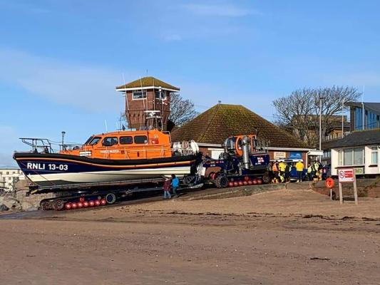 NCI Exmouth overlooking lifeboat recovery