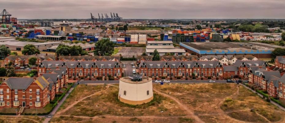 View of NCI Felixstowe from a drone