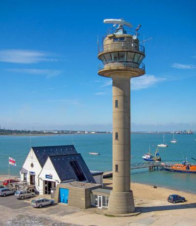 The RNLI station and an empty Calshot Tower in 2008