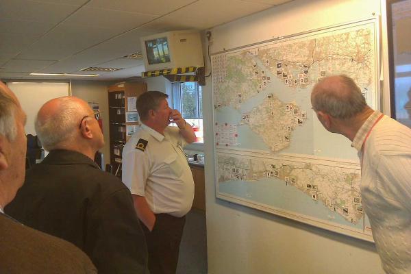Calshot watchkeepers visit Solent Coastguard at Lee-on-the-Solent.