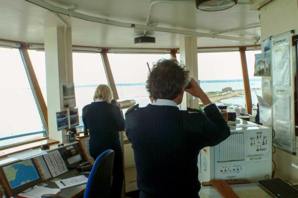 Watchkeepers conning RNLI Calshot lifeboat