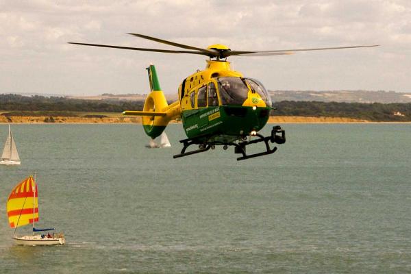 RNLI Open Day - Air Ambulance hovers by the tower