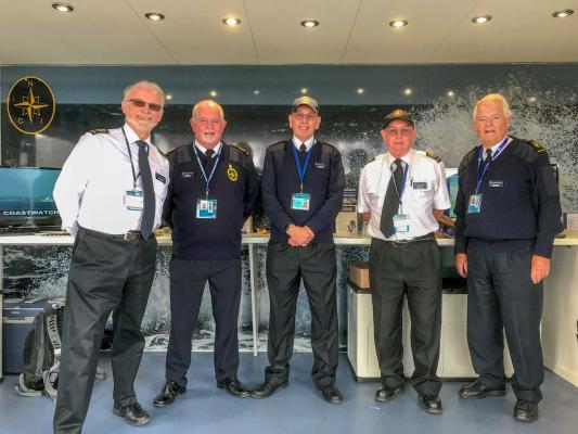 Southampton Boat Show  - watchkeepers Andrew Walkling, Paul F., Peter Brown, Peter Taylor and Ian Price