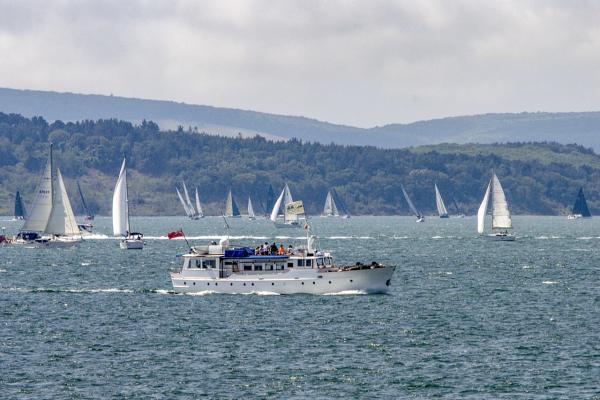 Seafin bound for  Bucklers Hard at start of Cowes-Dinard race