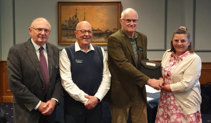 NCI Canvey Island receive the Alan Richards award at the AGM Clive Pouncey, Paul Bennett, Grahame Harris and Terri Richards 