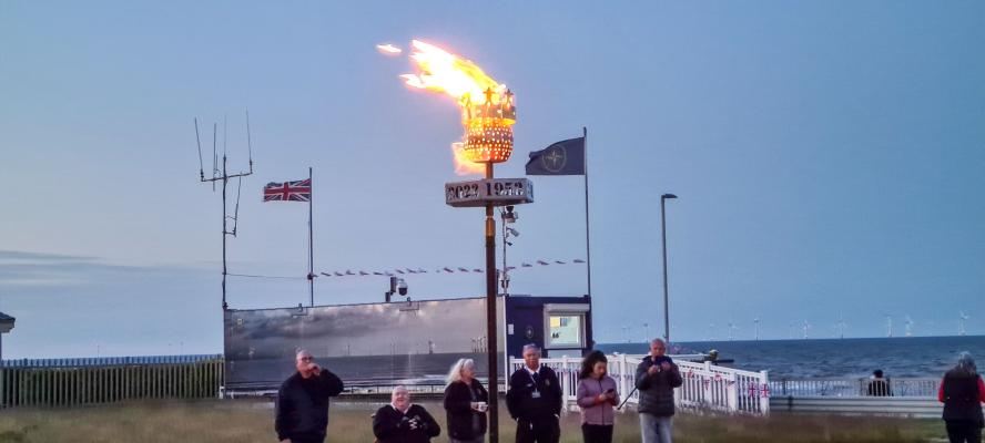 NCI Skegness light their Queen's Platinum Beacon