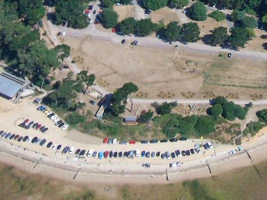 Lepe Country Park seen from a gyrocopter