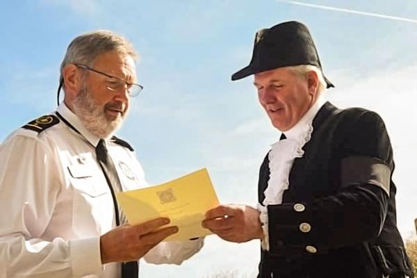 High Sherriff of Lancashire presents service award certificates (photo: Fleetwood Gazette)