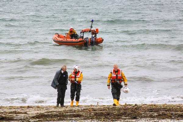 RNLI Penlee Atlantic 75 lifeboat during "Beach Day"