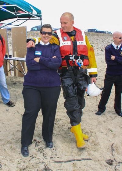 Watchkeeper and RNLI Crewmember during "Beach Day"