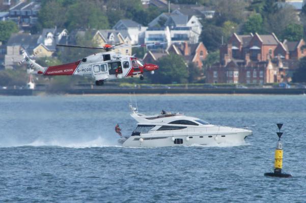 Helicopter Training Exercise seen from the station 