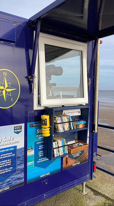 NCI Filey Station with Bookshelf for donations