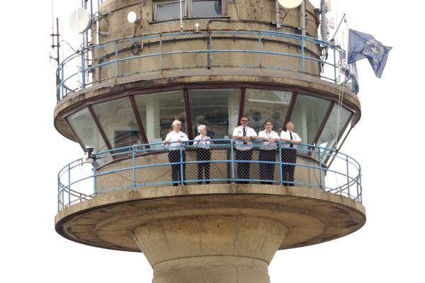 NCI 30th Anniversary Flag flies from Calshot Tower