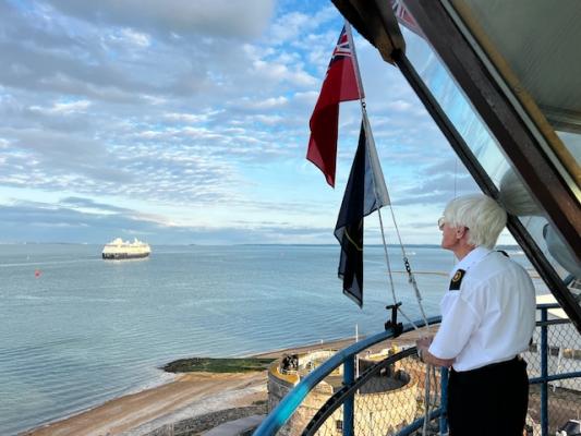 Lowering the Red Ensign on Merchant Navy Day