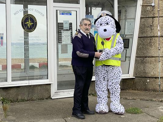 New station mascot "Spot" visits NCI Calshot Tower