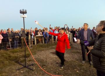 Lighting the Queen's Platinum Jubilee Beacon